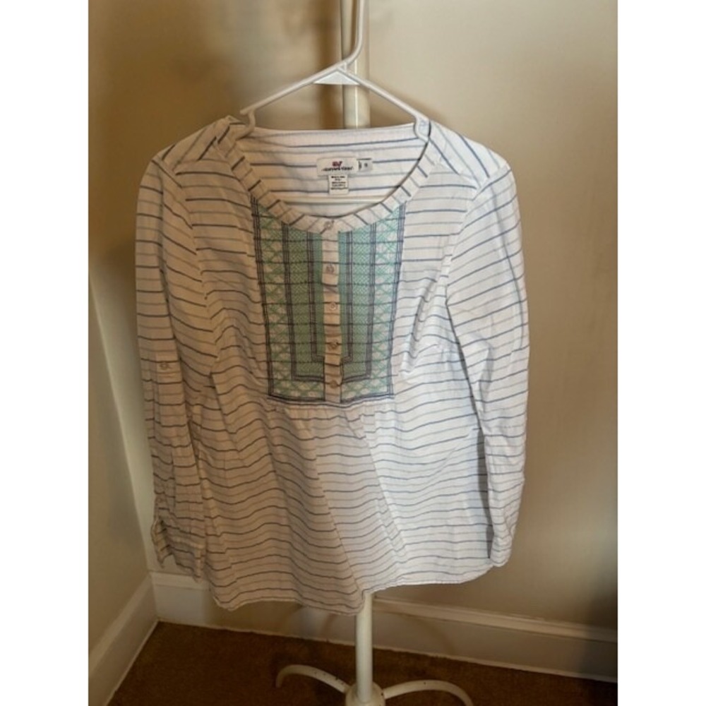 Vineyard Vines white blue long sleeve shirt size 12